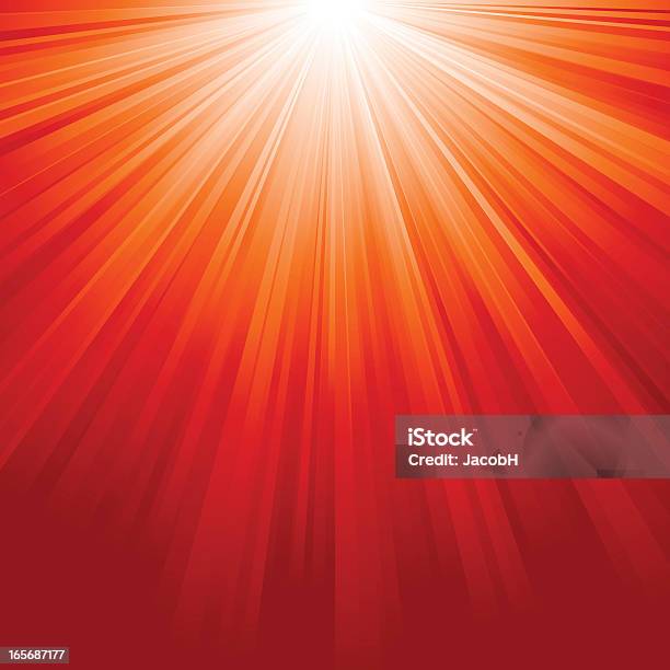 Red Sunburst - Stockowe grafiki wektorowe i więcej obrazów Promień słońca - Promień słońca, Eksplodować, Tło