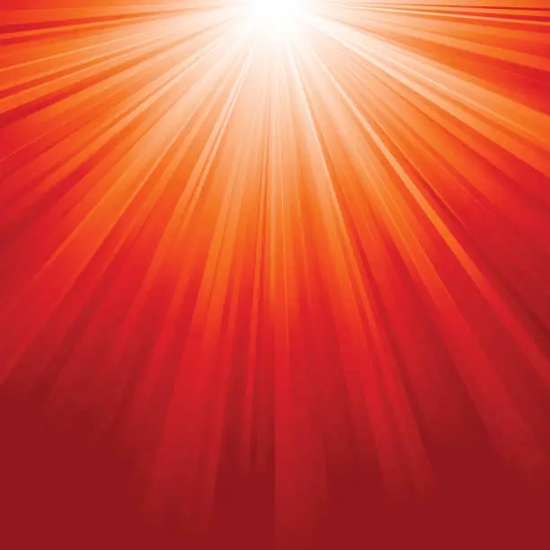 Vector illustration of Red Sunburst