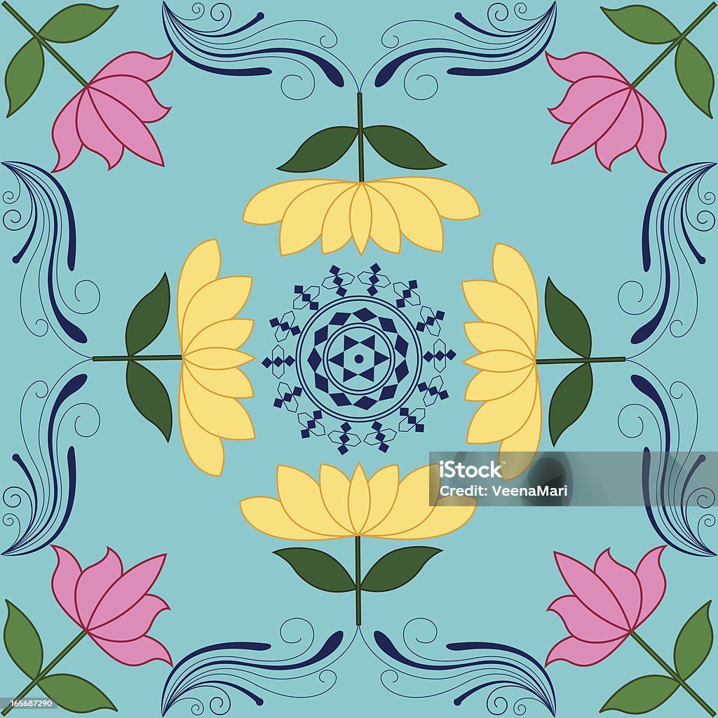 Lotus Rangoli Design. - Lizenzfrei Blume Vektorgrafik