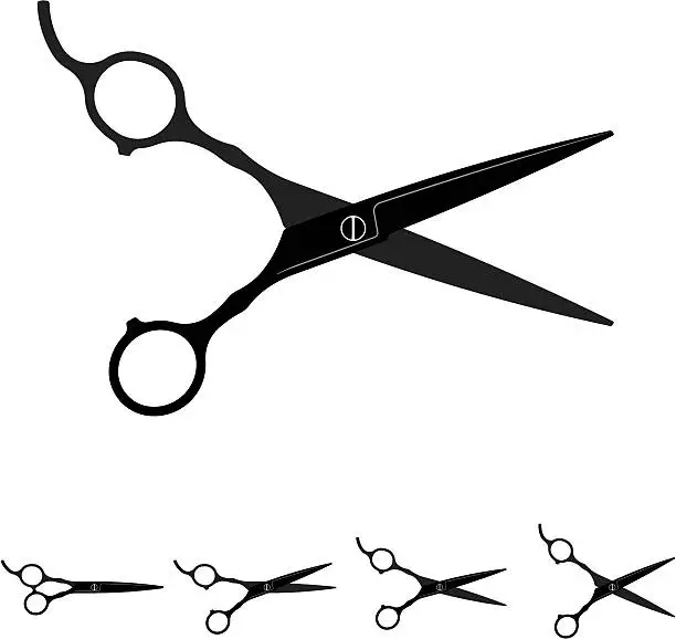 Vector illustration of hair cutting scissors silhouette
