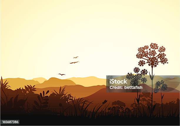 Peaceful Valley Stock Illustration - Download Image Now - Desert Area, Landscape - Scenery, Outback