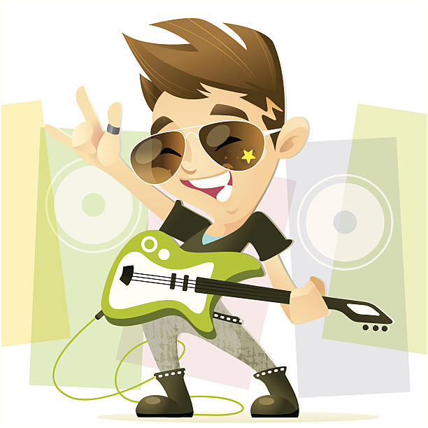 RockStar Boy vector art illustration