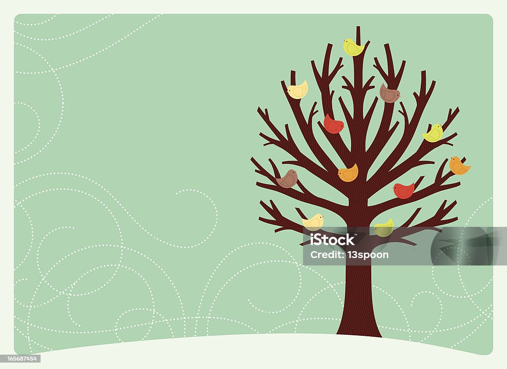 Pájaro árbol de invierno - arte vectorial de Celebración - Acontecimiento libre de derechos