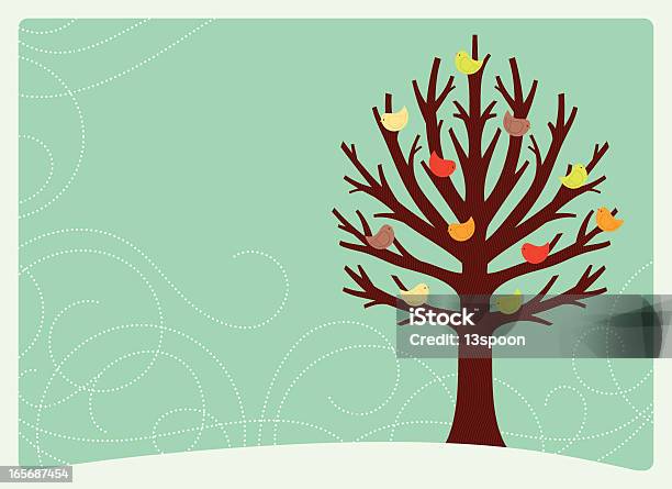 Ilustración de Pájaro Árbol De Invierno y más Vectores Libres de Derechos de Celebración - Acontecimiento - Celebración - Acontecimiento, Copo de nieve, Festivo