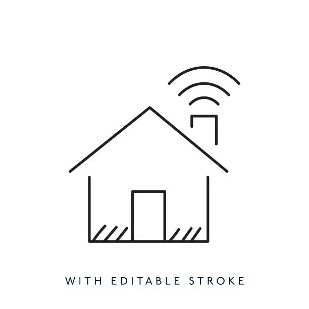 Vector illustration of Smart home icon. Editable Stroke