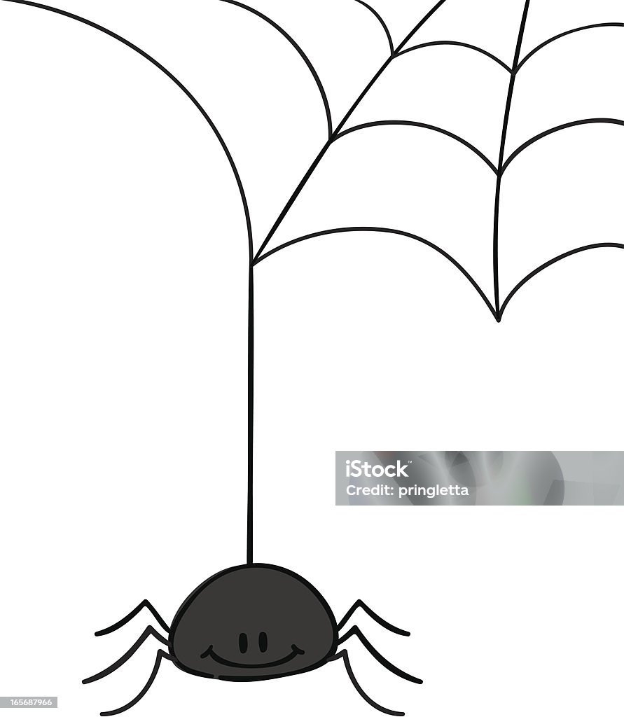 Hanging Spider Spider hanging from its web. Animal stock vector