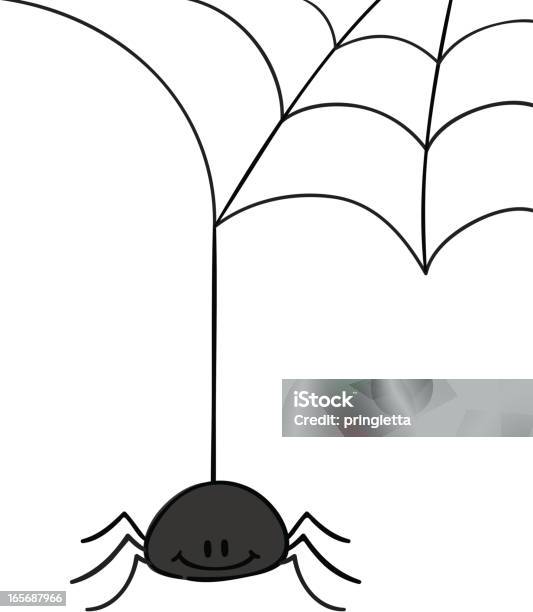 Hanging Spider Stock Illustration - Download Image Now - Animal, Celebration Event, Cute