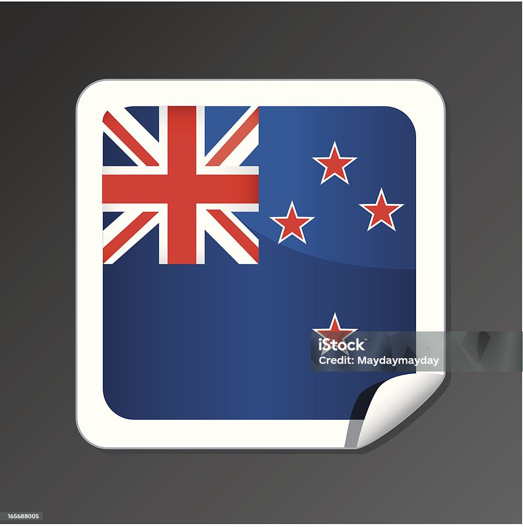 Neuseeland Flagge icon - Lizenzfrei Etikett Vektorgrafik