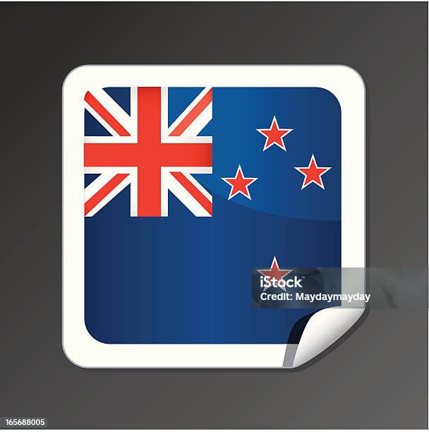 Neuseeland Flagge Icon Stock Vektor Art und mehr Bilder von Etikett - Etikett, Flagge, Glänzend