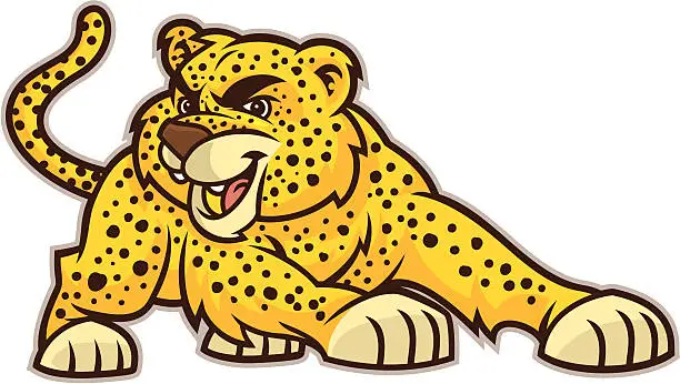 Vector illustration of Jaguar Cheetah Jump