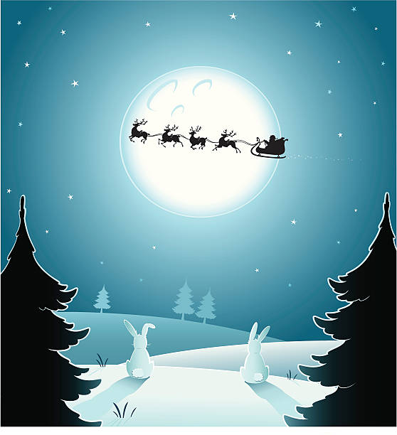 クリスマスの夜 - christmas santa claus north pole snow点のイラスト素材／クリップアート素材／マンガ素材／アイコン素材