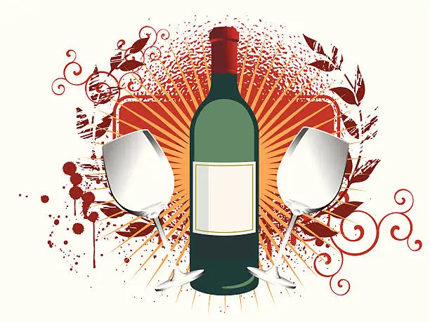 Vector illustration of wine crest