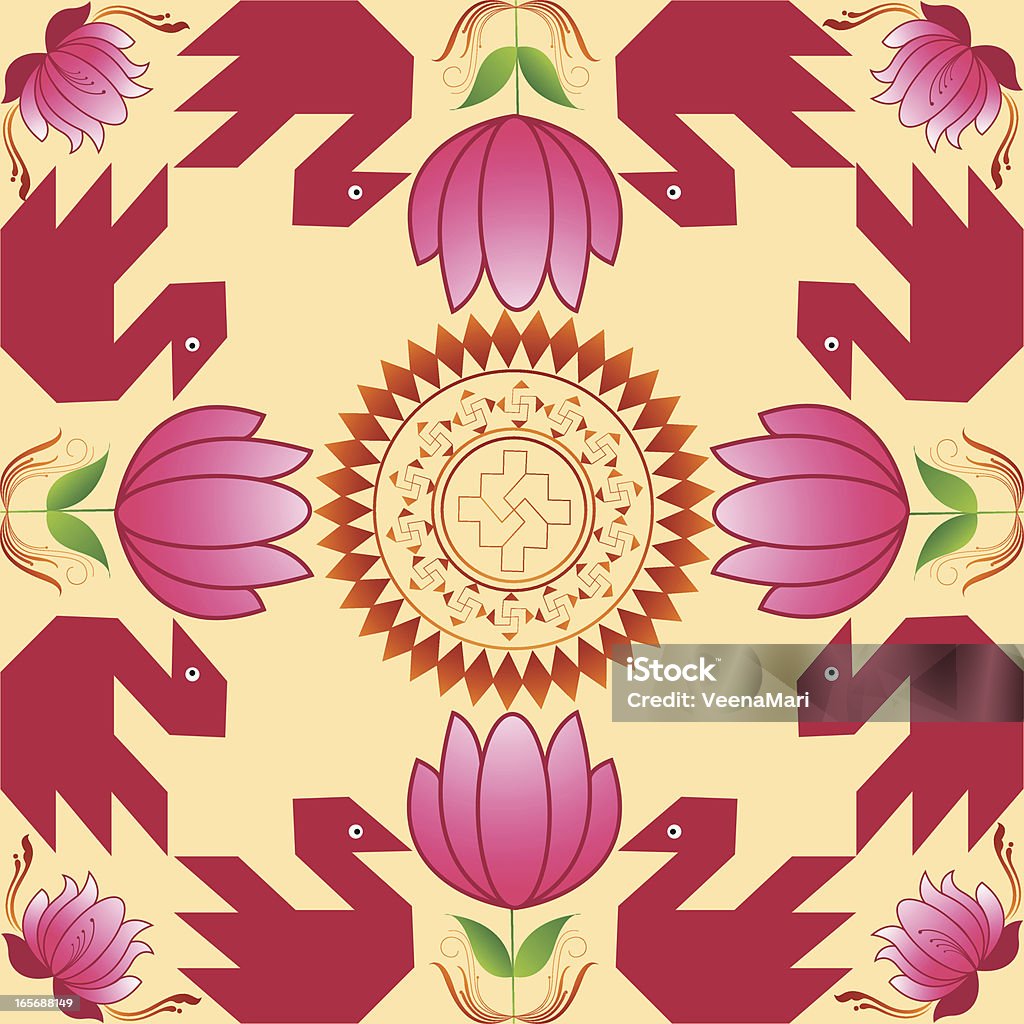 Lotus Rangoli Only Lotus Rangoli Design Stock Illustration - Download Image Now ...
