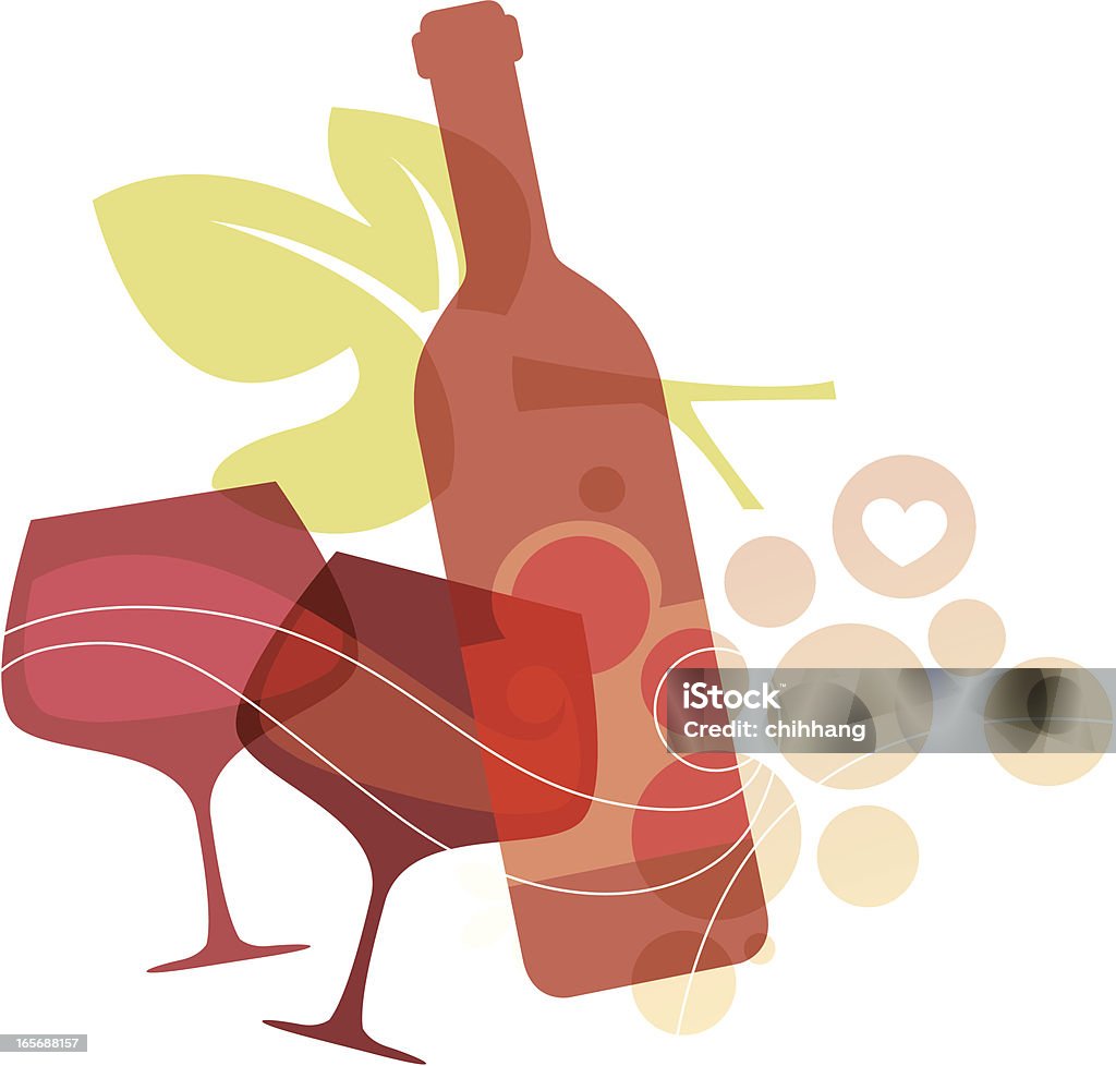Delizioso soggiorno (vino rosso - arte vettoriale royalty-free di Alchol