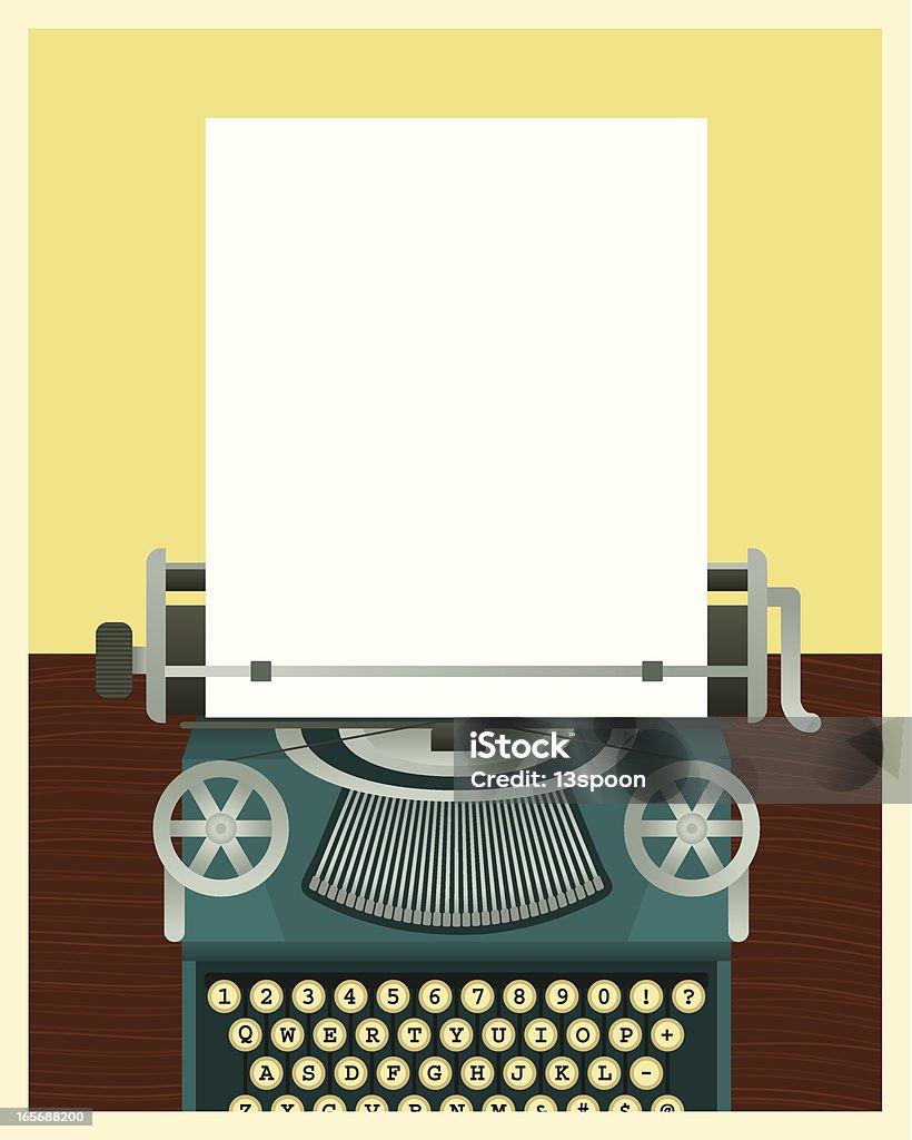 Azul Máquina de Escrever - Royalty-free Máquina de Escrever arte vetorial