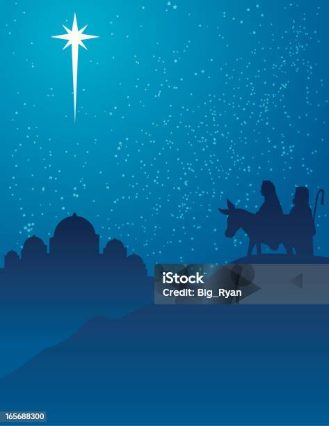 Bethlehem Nativity Stock Illustration - Download Image Now - Virgin Mary, Donkey, Journey