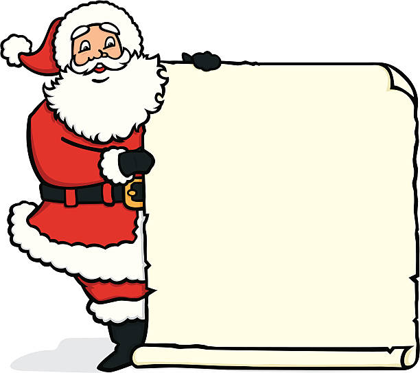 ilustraciones, imágenes clip art, dibujos animados e iconos de stock de santa's list - list santa claus christmas rudeness