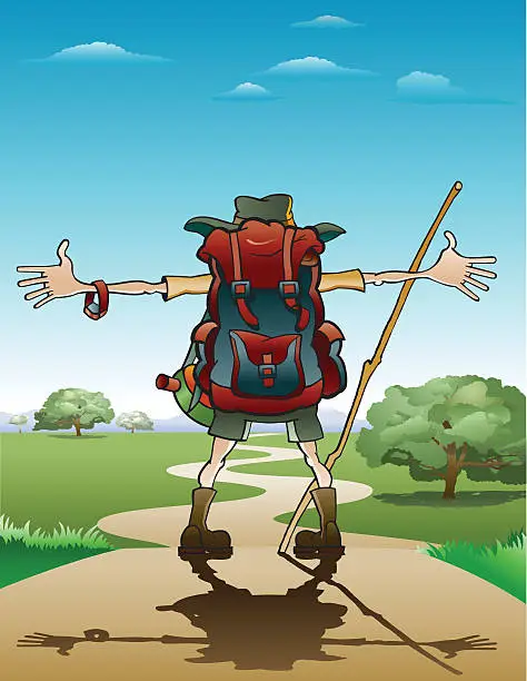 Vector illustration of Backpacker