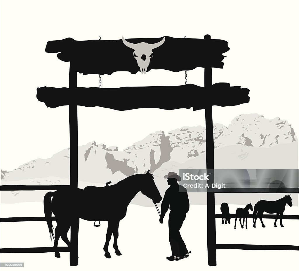 HorseRanch - arte vectorial de Sombrero de vaquero libre de derechos