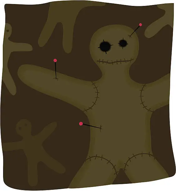 Vector illustration of Voodoo Dolls