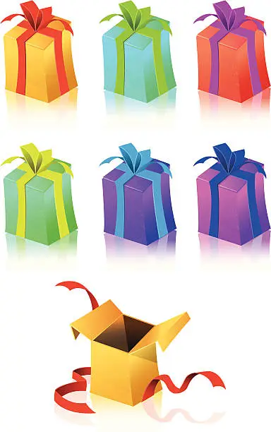 Vector illustration of Colorful Gift Boxes