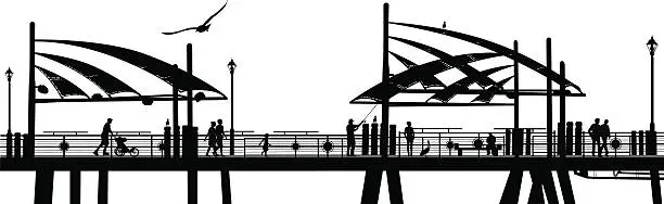 Vector illustration of Pier One Vector Silhouette