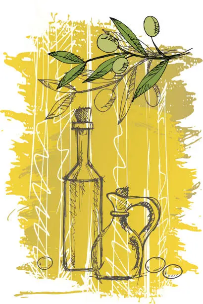 Vector illustration of oliva oil