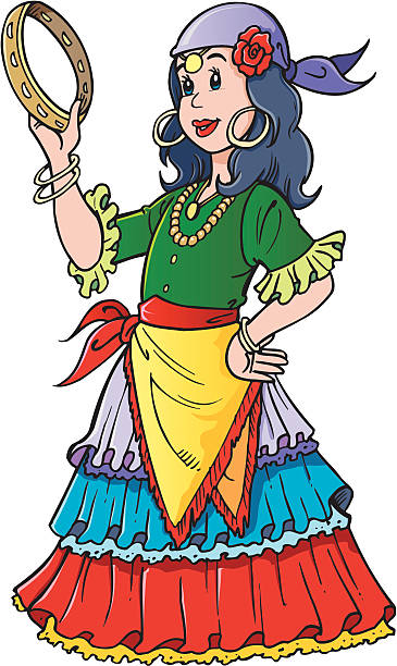 Gypsy C 40+ Gypsy Skirts Stock Illustrations, Royalty-Free Vector Graphics ...