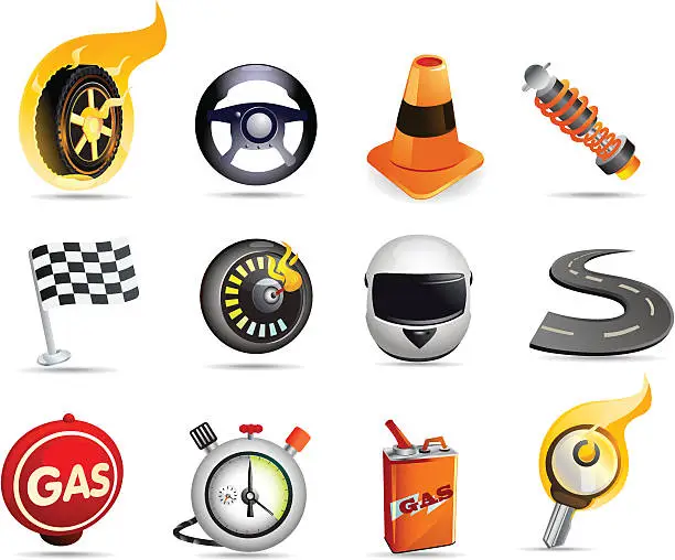 Vector illustration of Racing Icons