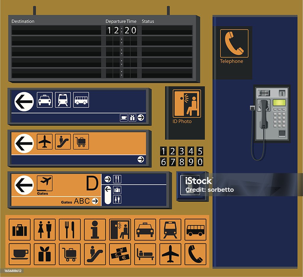Аэропорт знаки и обозначения - Векторная графика Аэропорт роялти-фри