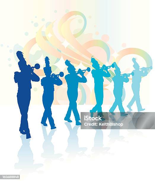 Trumpet Players Marching Band Stock Illustration - Download Image Now - High School, Marching Band, Performance Group