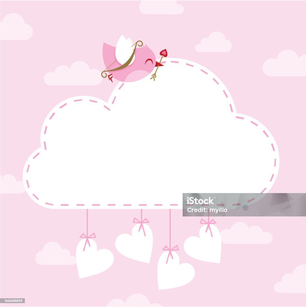 Amor ptak. St. Valentine's card Ilustracja wektorowa - Grafika wektorowa royalty-free (Amor)