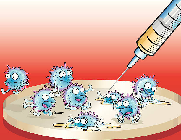 ilustraciones, imágenes clip art, dibujos animados e iconos de stock de microbio h1n1/gripe porcina - flu virus russian influenza swine flu virus