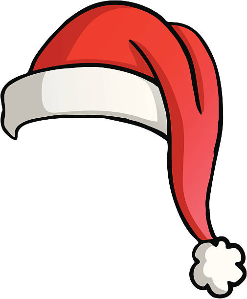 weihnachten cartoon santa hut - nikolausmütze stock-grafiken, -clipart, -cartoons und -symbole