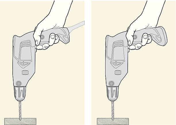 Mãos com exercícios de elétrico - ilustração de arte vetorial