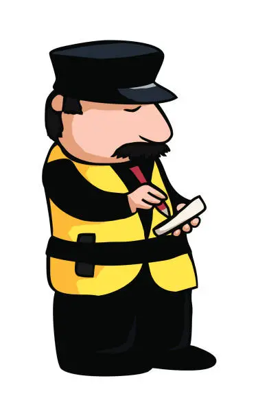 Vector illustration of Traffic Warden