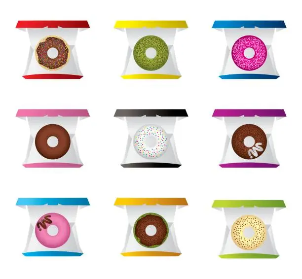 Vector illustration of Colorful doughnuts