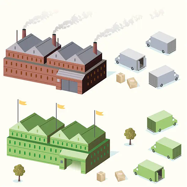 Vector illustration of Green Factory Deliveries