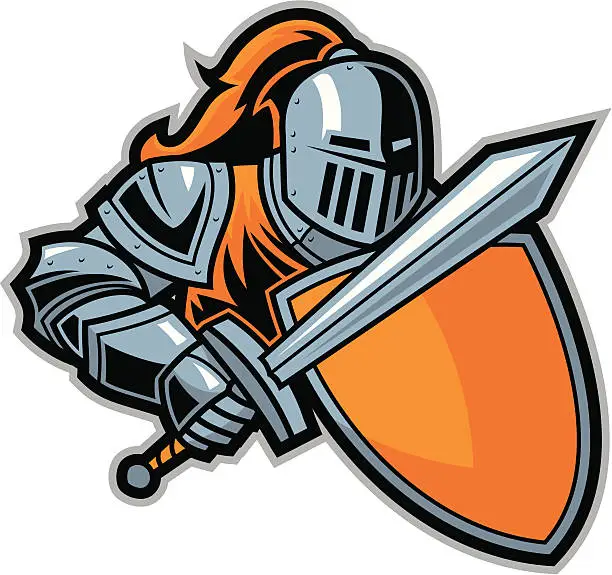 Vector illustration of Knight Mascot