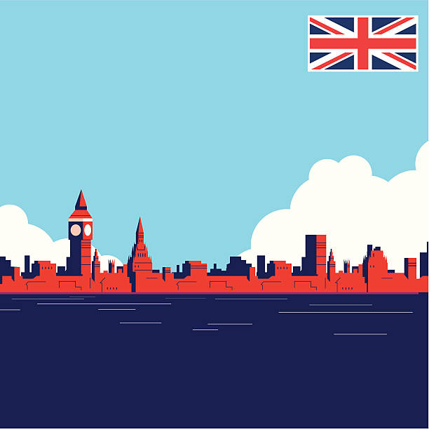 uk достопримечательность темзы - famous place london england city urban scene stock illustrations