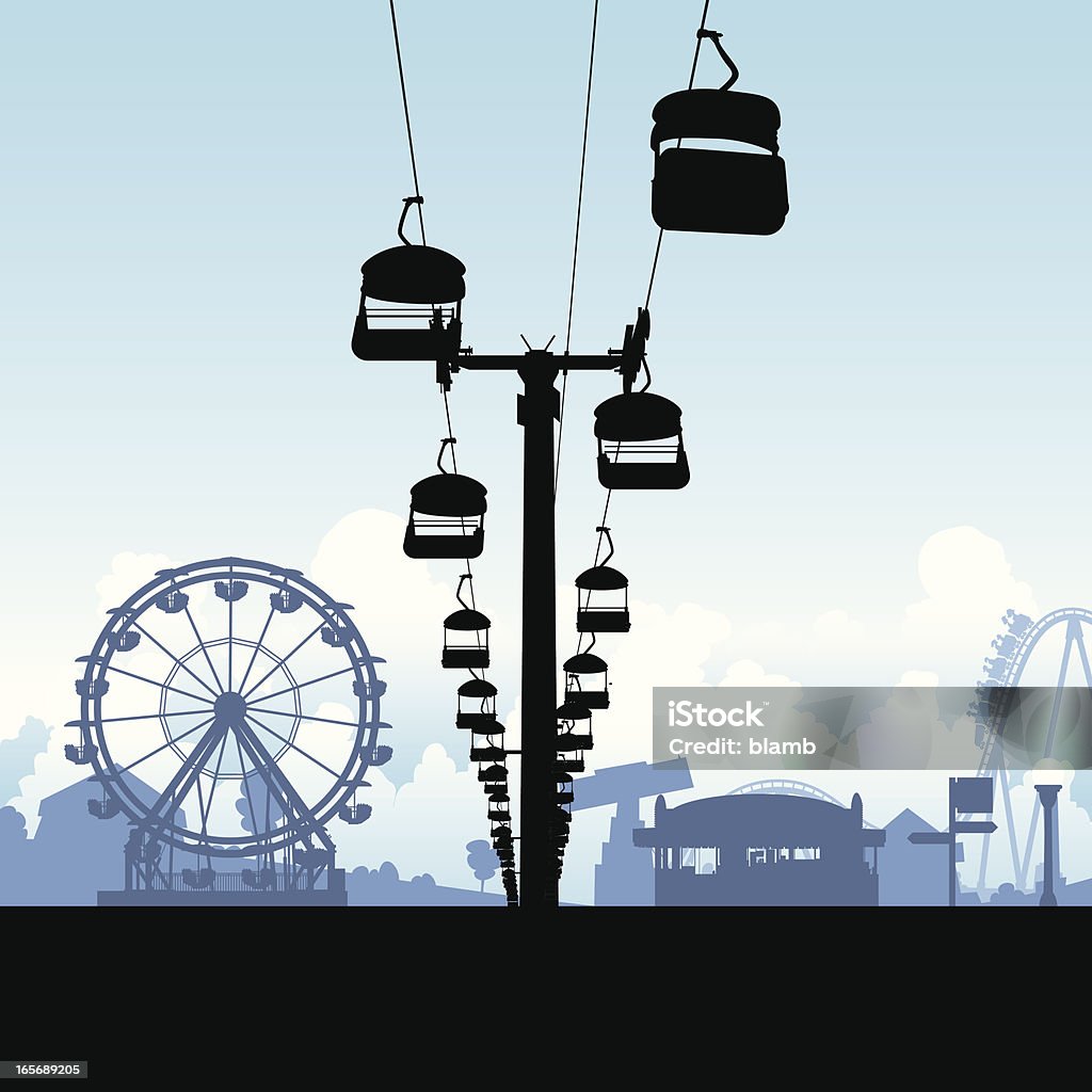 Midway Chairlift Ride Silhouette of a midway chairlift ride. Illustration stock vector