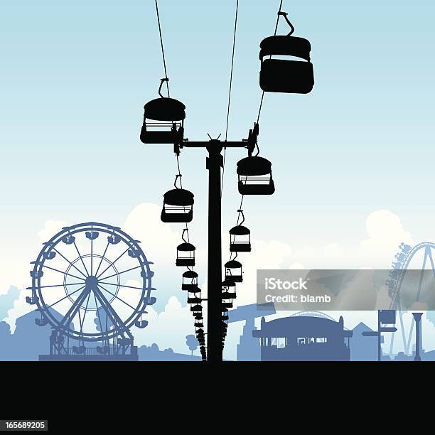 Midway Chairlift Ride Stock Illustration - Download Image Now - Illustration, Ski Lift, Rollercoaster