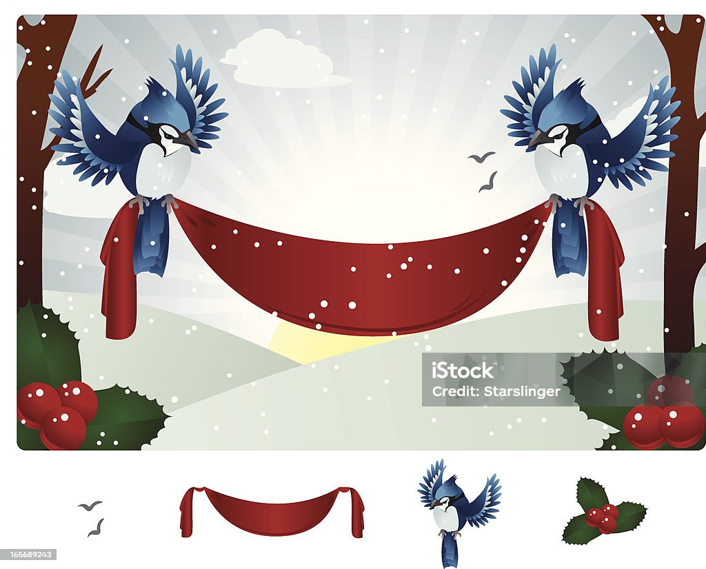 Winter-Blue Jay Banner - Lizenzfrei Spruchband Vektorgrafik