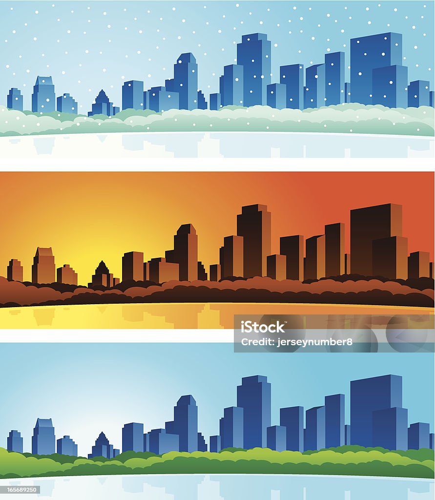 Городской ландшафт-большой город - Векторная графика Архитектура роялти-фри