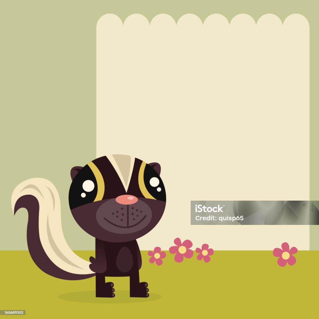 Spring Skunk Spring Skunk With Sign Stock Illustration - Download Image Now - Animal ...