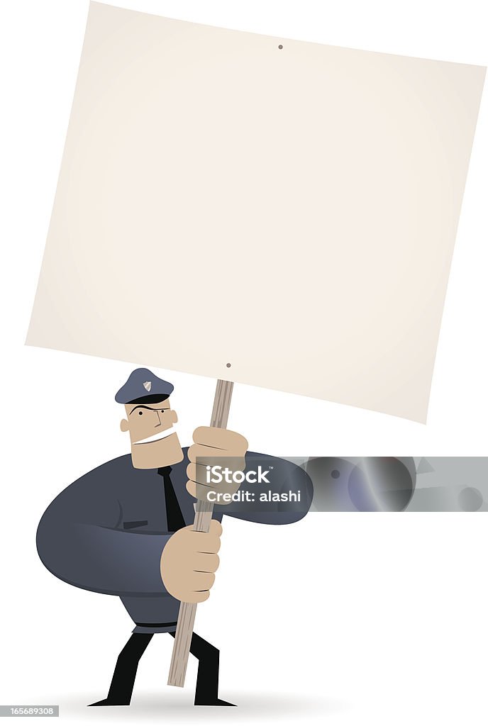 Police tenant un vide Signe pour votre message - clipart vectoriel de Responsabilité libre de droits