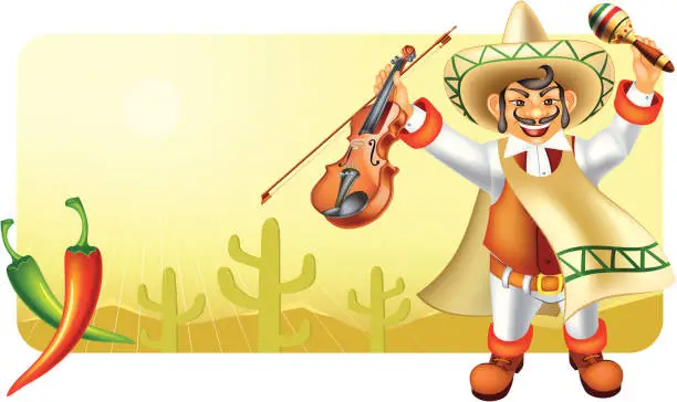 Vector illustration of Mariachi banner