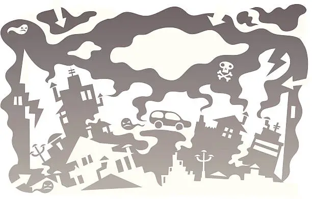 Vector illustration of Polluted City