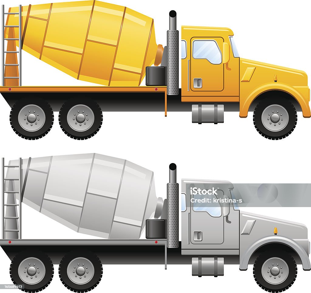 Mezclador de cemento camión - arte vectorial de Camión de cemento libre de derechos