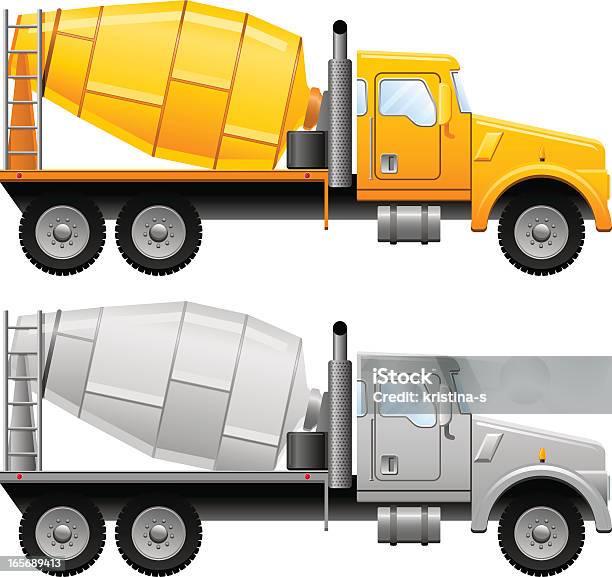 Ilustración de Mezclador De Cemento Camión y más Vectores Libres de Derechos de Camión de cemento - Camión de cemento, Amarillo - Color, Clip Art